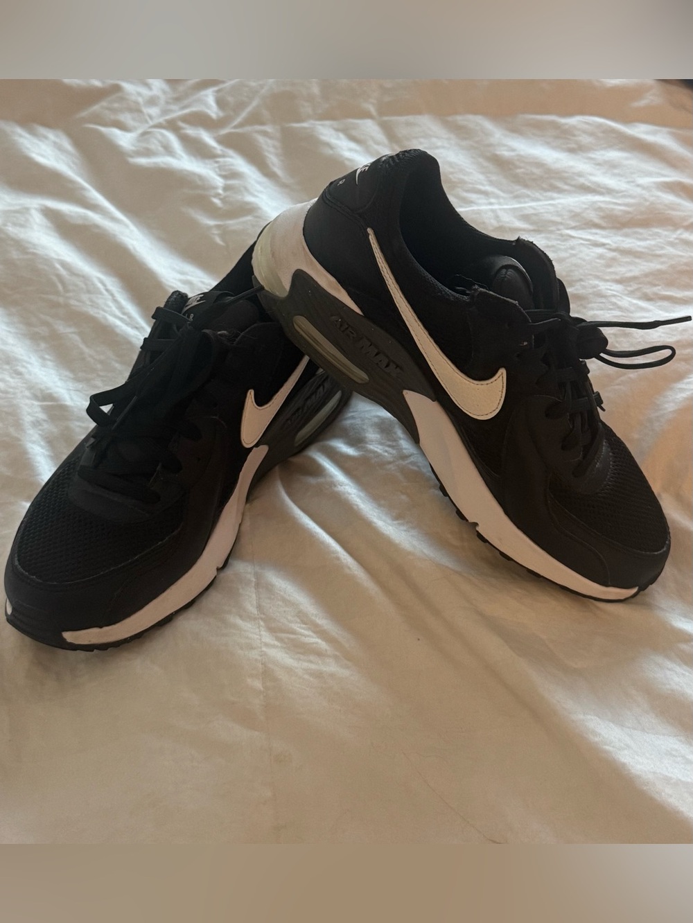 Nike Air Max Excee Sneakers Black White Mesh Low Top Athletic Shoes, size 8